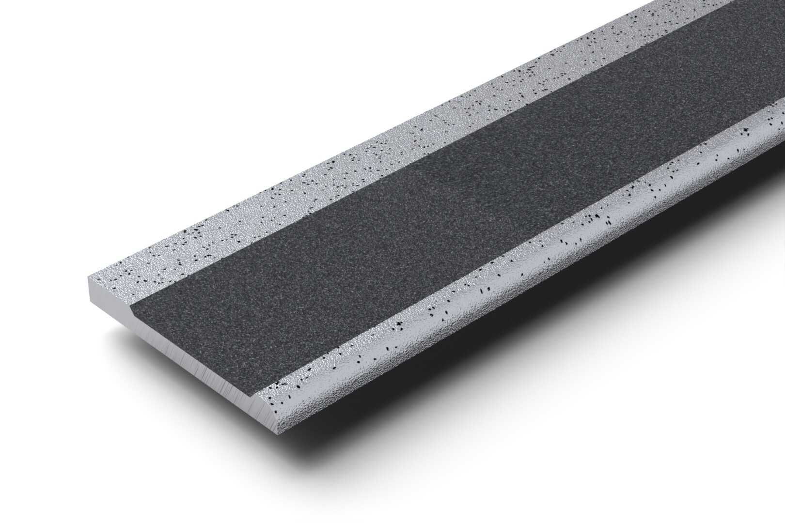 SN2/WL/84 Wideline™ cast-metal stair nosing with dark anti-slip insert